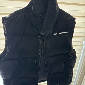 Karl Lagerfeld Midnight Black Quilted Vest